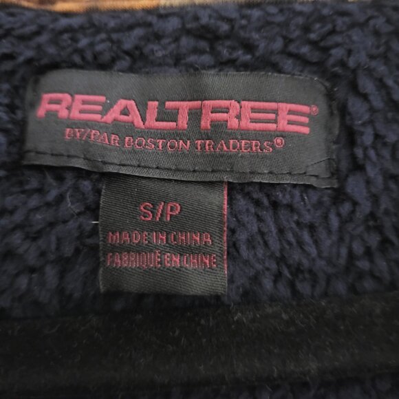 Unisex Winter Red/Blue/White Flannel Fleece Jacket with Pockets Small - Picture 4 of 6